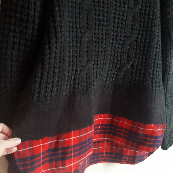 MADEWELL / M Wintermix Merino Wool Cable Knit Plaid Sweater. FITS LIKE A SMALL - Picture 3 of 9